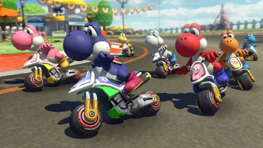 mario kart 8 deluxe group of yoshi